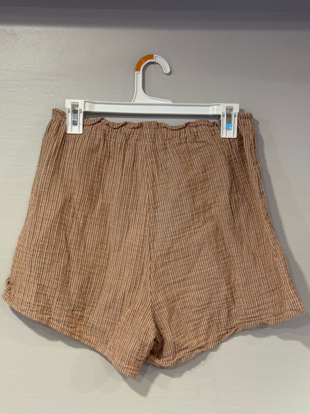 Kona Sol Cover Up Shirt & Short Set Gauze Brown White Striped Women's Small - Picture 7 of 13
